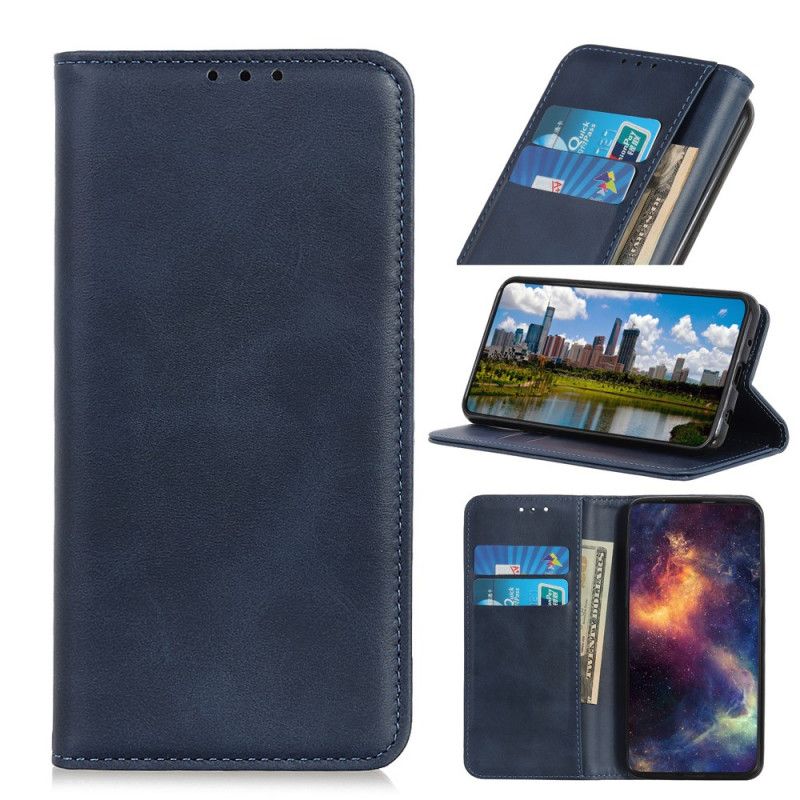 Folio-hoesje voor Sony Xperia 1 II Donkerblauw Zwart Elegant Splitleer