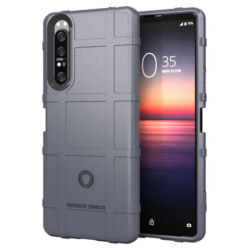 Hoesje Sony Xperia 1 II Grijs Zwart Robuust Schild