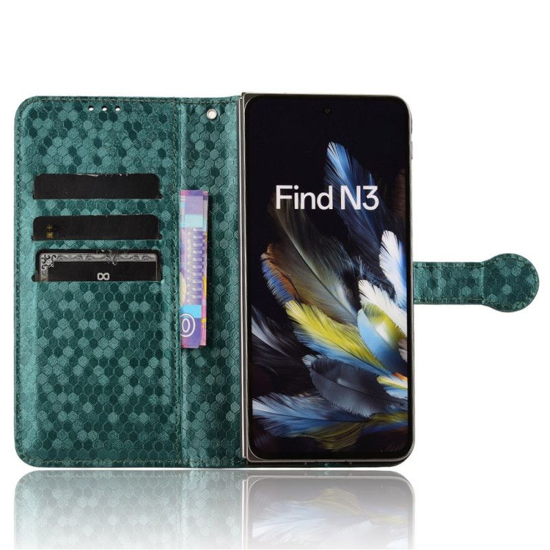 Cover Voor Oppo Find N3 Met Krasbestendige Markering En Portemonnee