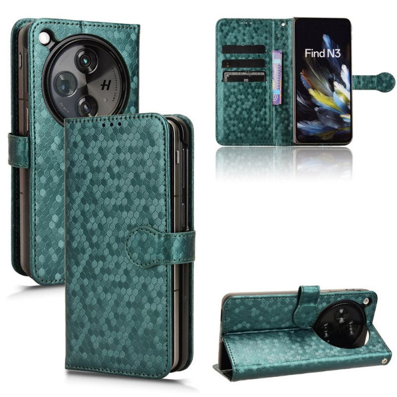 Cover Voor Oppo Find N3 Met Krasbestendige Markering En Portemonnee