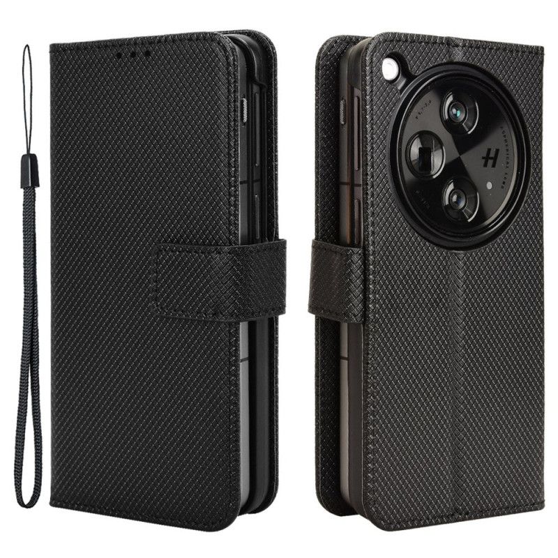 Flip Case Leren Oppo Find N3 Bevestigingspunten Voor Draagkoord