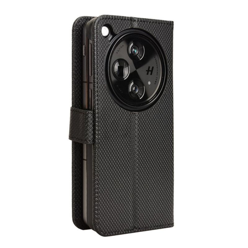 Flip Case Leren Oppo Find N3 Bevestigingspunten Voor Draagkoord