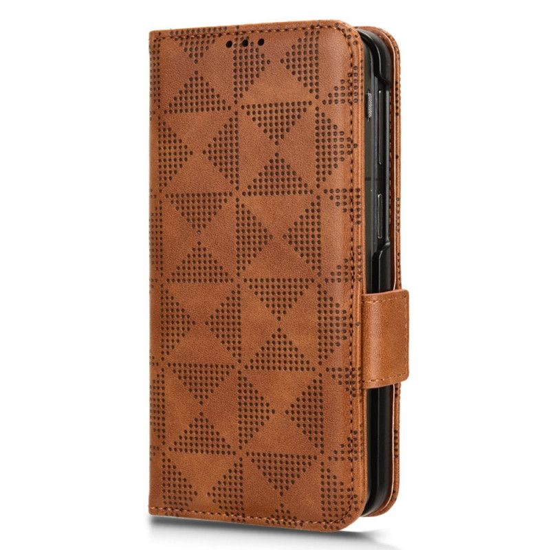 Flip Case Leren Oppo Find N3 Driehoekspatroon