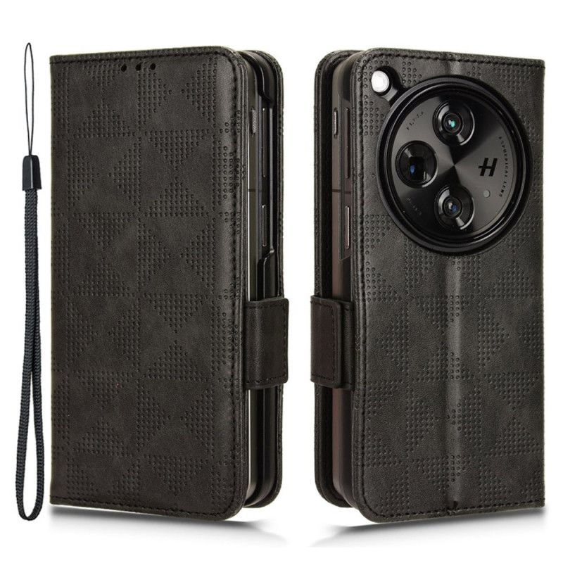 Flip Case Leren Oppo Find N3 Driehoekspatroon