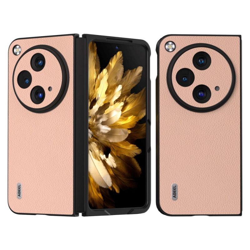 Hoesje Oppo Find N3 Abeel Echt Lychee-leer