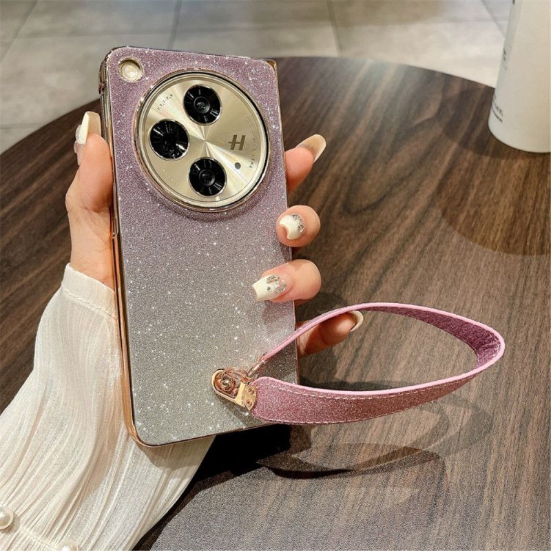 Hoesje Oppo Find N3 Glanzend Oppervlak En Bandje