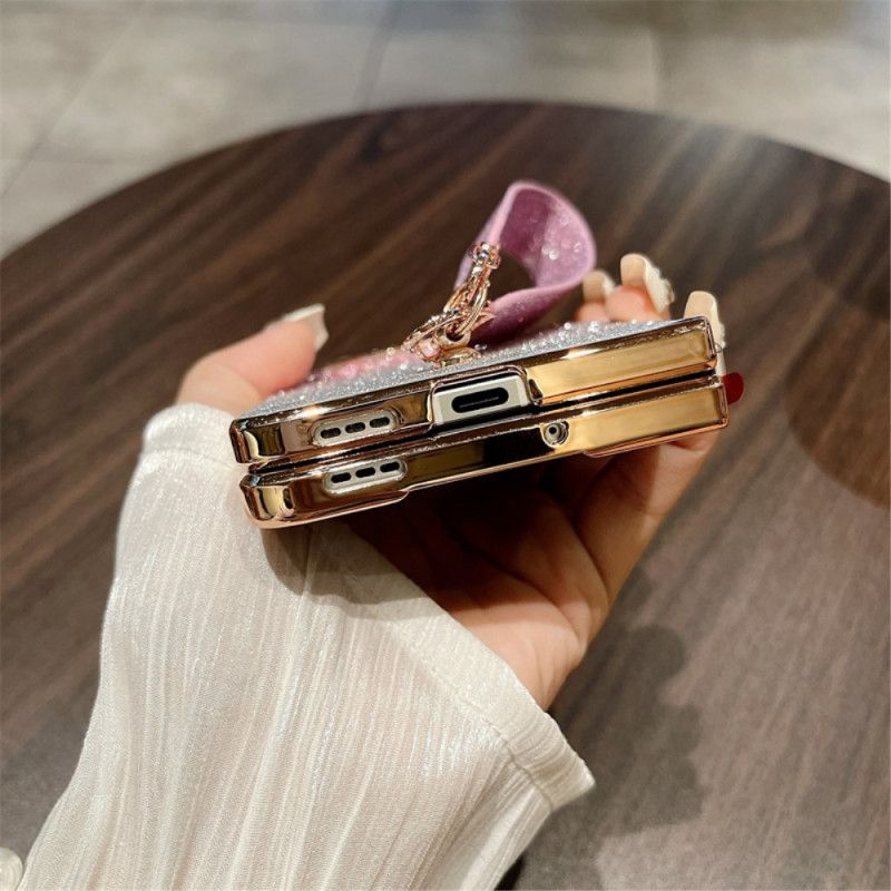 Hoesje Oppo Find N3 Glanzend Oppervlak En Bandje