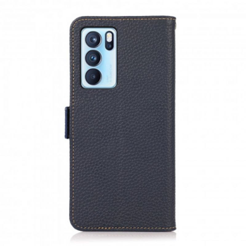 Bescherming Hoesje Oppo Reno 6 Pro 5g Echt Leer Litchi Khazneh Rfid
