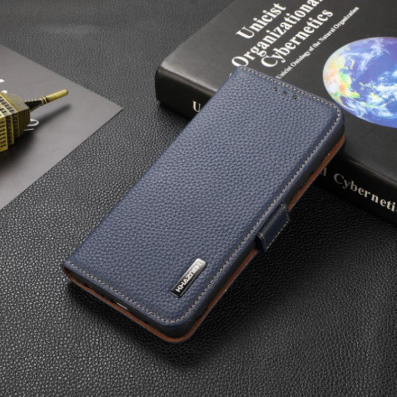 Bescherming Hoesje Oppo Reno 6 Pro 5g Echt Leer Litchi Khazneh Rfid
