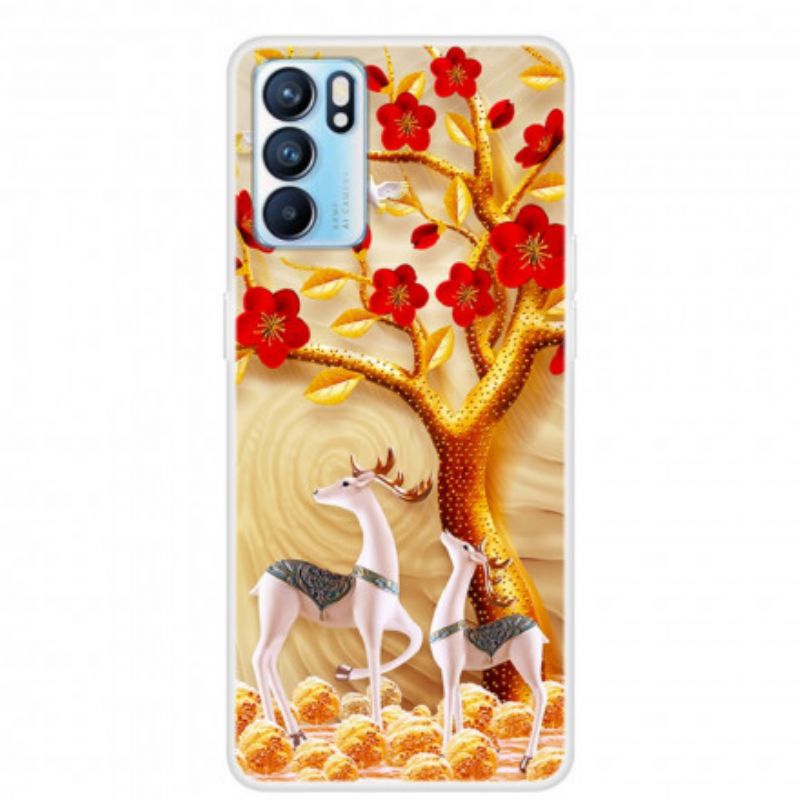 Case Hoesje Oppo Reno 6 Pro 5g Telefoonhoesje Gouden Boom