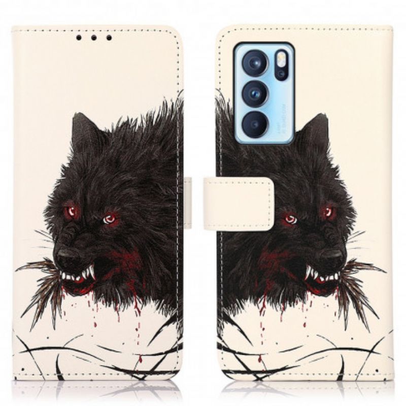 Folio-hoesje Oppo Reno 6 Pro 5g Hongerige Wolf