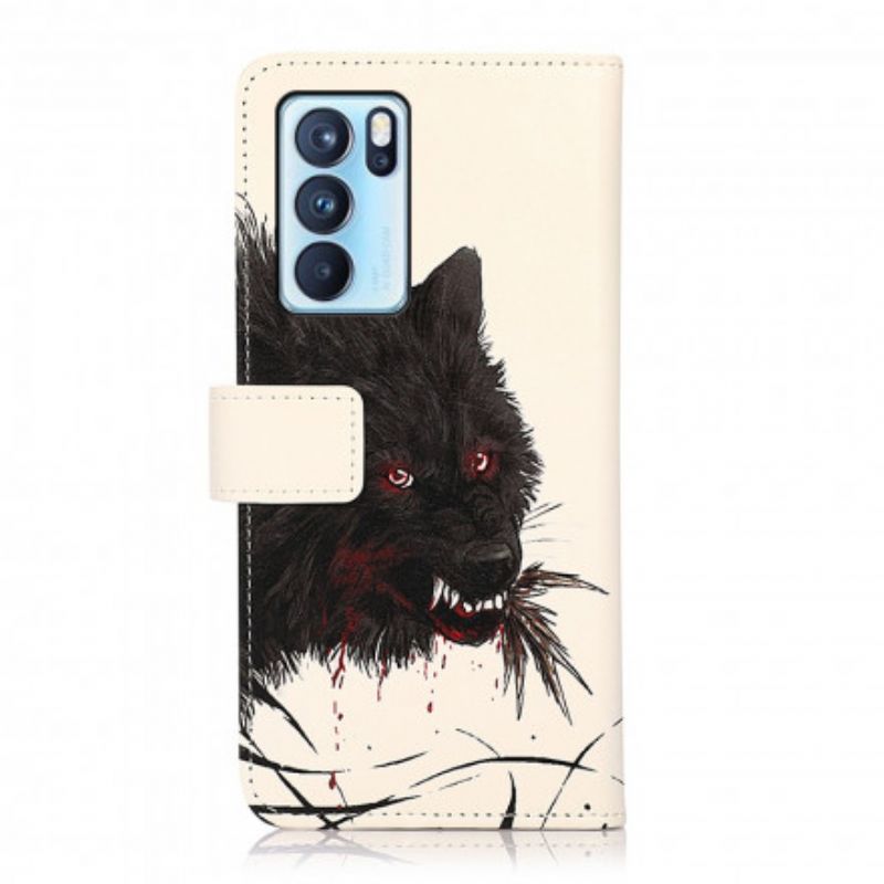 Folio-hoesje Oppo Reno 6 Pro 5g Hongerige Wolf