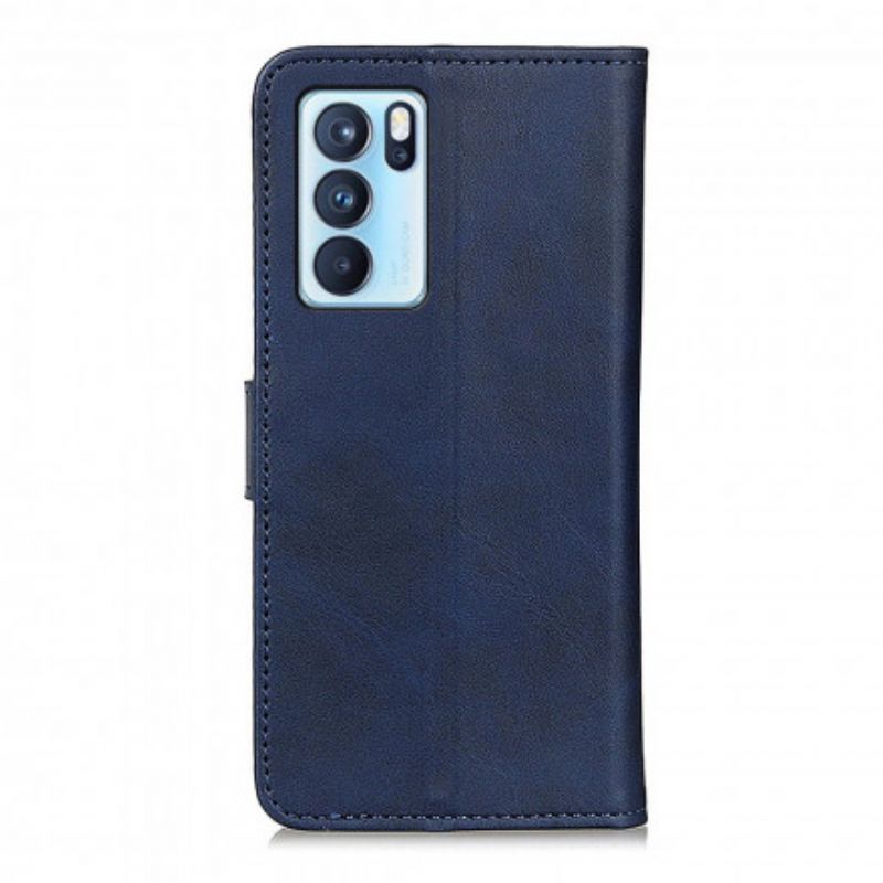Folio-hoesje Oppo Reno 6 Pro 5g Telefoonhoesje Retro Mat Leereffect