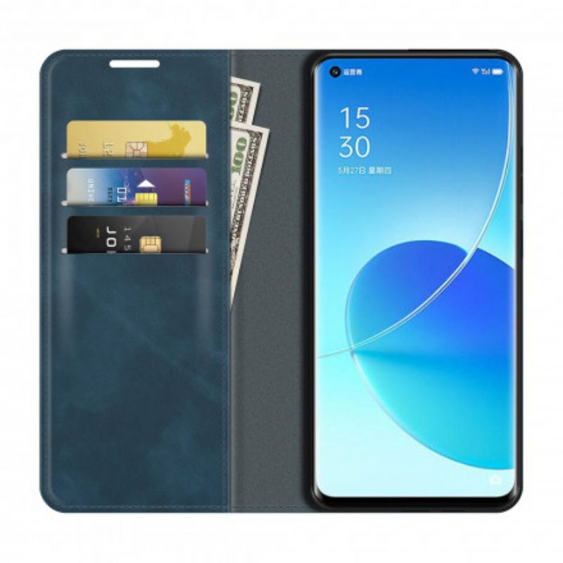 Folio-hoesje Oppo Reno 6 Pro 5g Zacht Leereffect