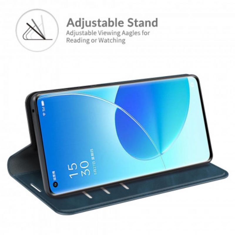 Folio-hoesje Oppo Reno 6 Pro 5g Zacht Leereffect