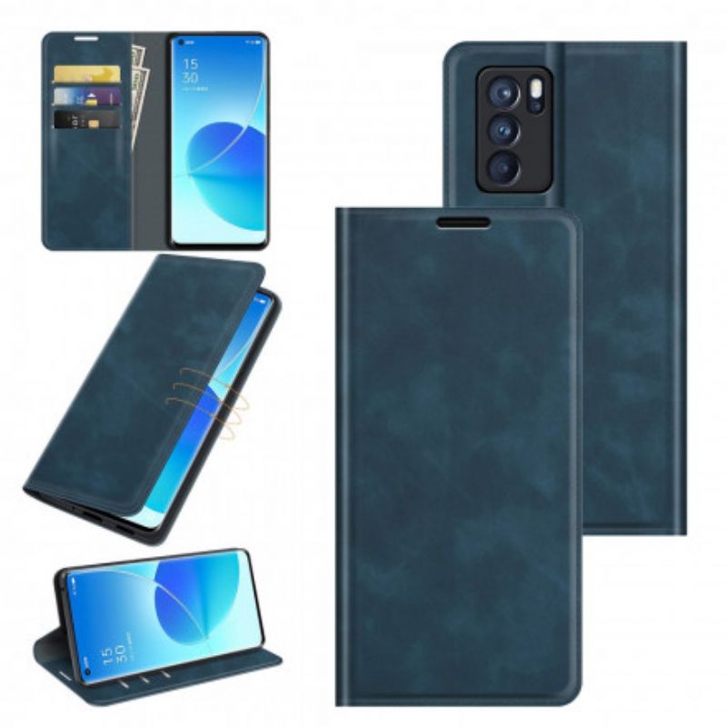 Folio-hoesje Oppo Reno 6 Pro 5g Zacht Leereffect