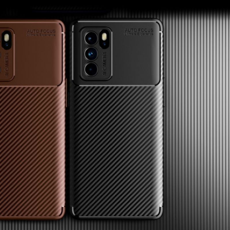 Hoesje Voor Oppo Reno 6 Pro 5g Flexibele Koolstofvezel