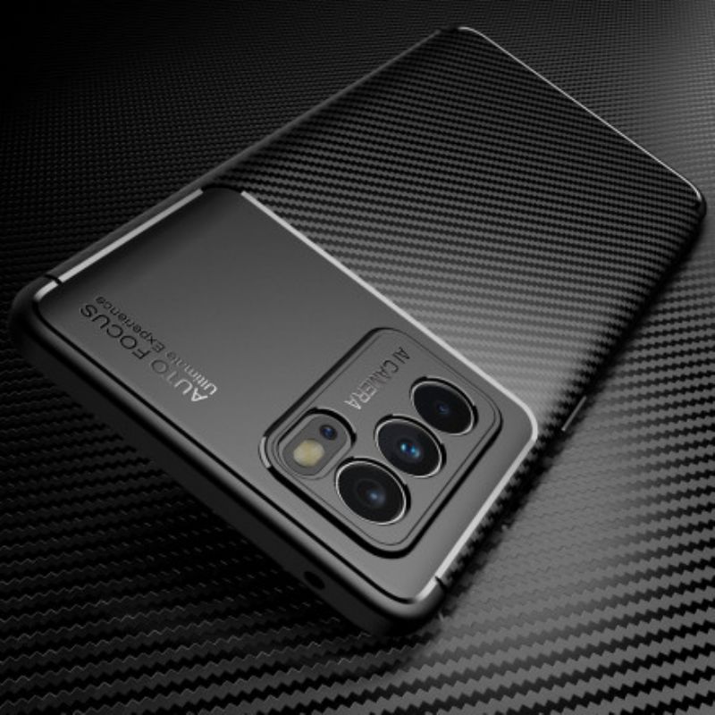 Hoesje Voor Oppo Reno 6 Pro 5g Flexibele Koolstofvezel