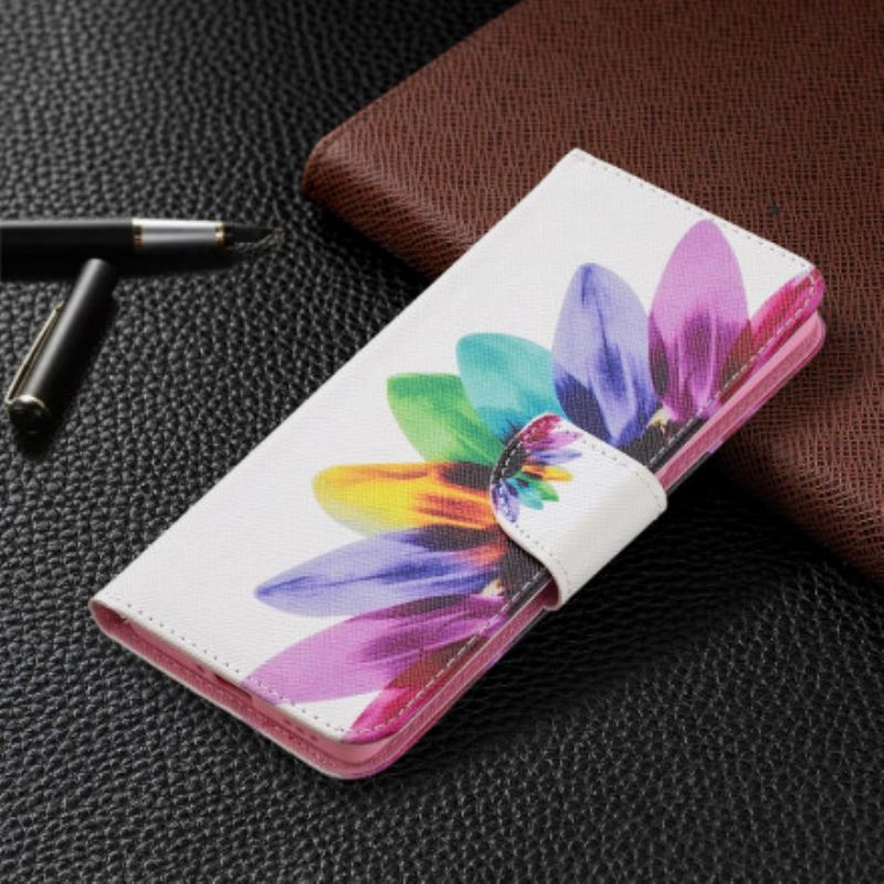 Leren Hoesje Oppo Reno 6 Pro 5g Bloem Aquarel Bescherming Hoesje