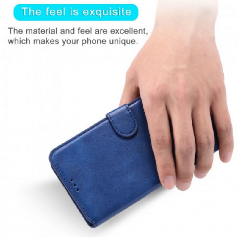 Leren Hoesje Oppo Reno 6 Pro 5g Effen Kleur Bescherming Hoesje