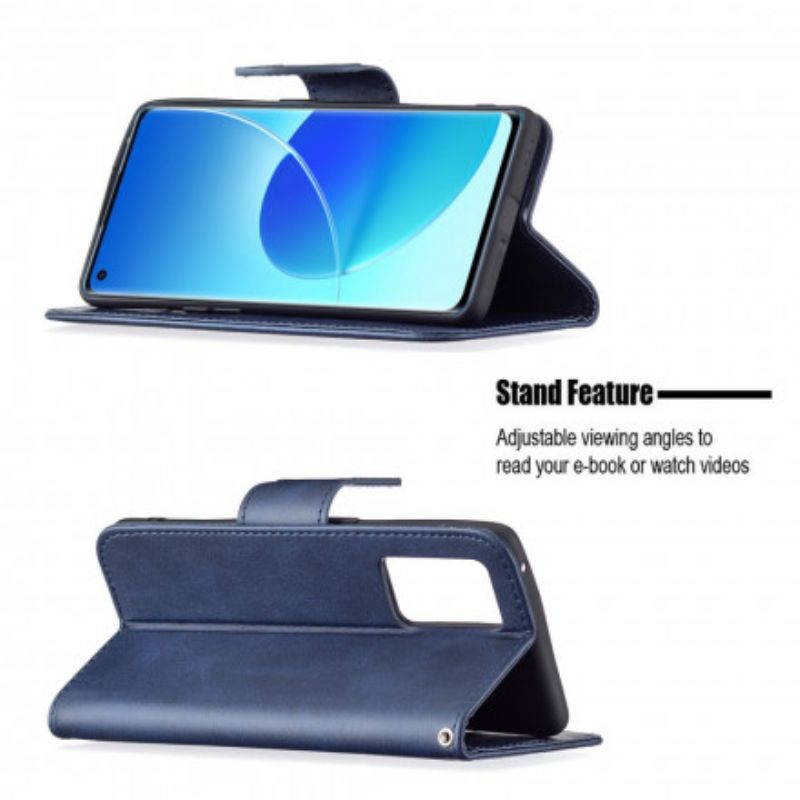 Leren Hoesje Oppo Reno 6 Pro 5g Gladde Flap Schuin Bescherming Hoesje