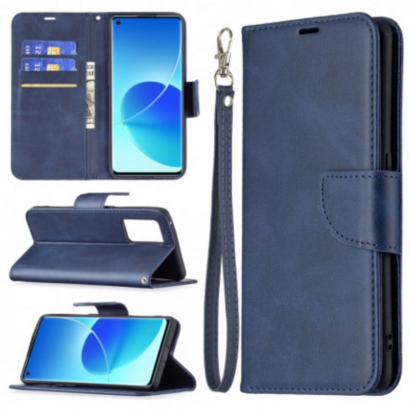Leren Hoesje Oppo Reno 6 Pro 5g Gladde Flap Schuin Bescherming Hoesje