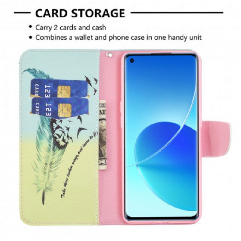 Leren Hoesje Oppo Reno 6 Pro 5g Leer Vliegen Bescherming Hoesje