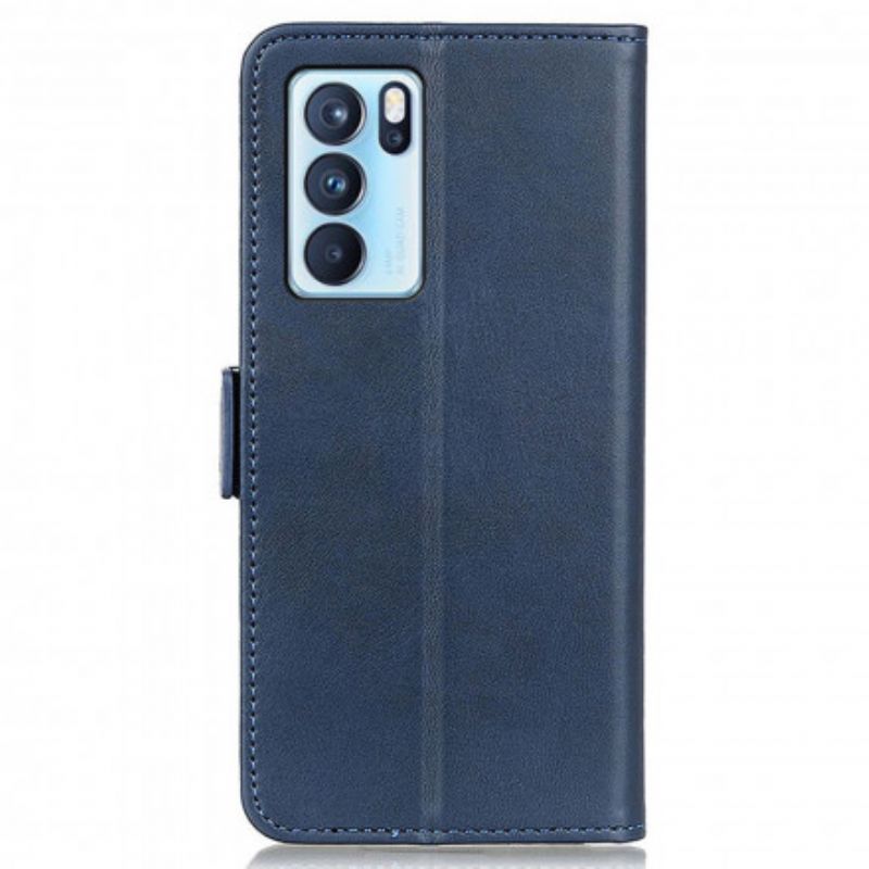 Leren Hoesje Voor Oppo Reno 6 Pro 5g Dubbele Klep