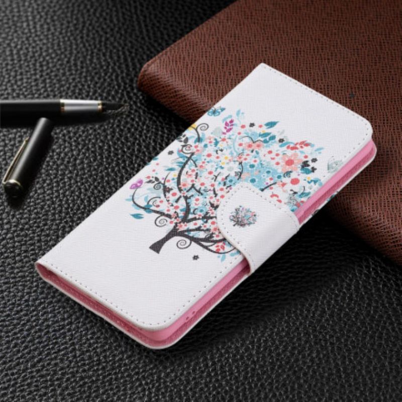 Leren Hoesje Voor Oppo Reno 6 Pro 5g Gebloemde Boom