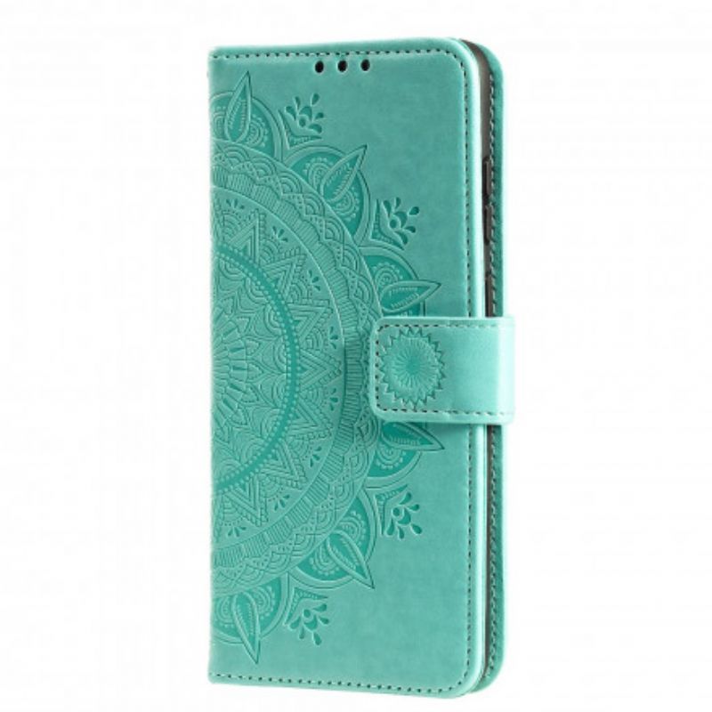 Leren Hoesje Voor Oppo Reno 6 Pro 5g Mandala Zon