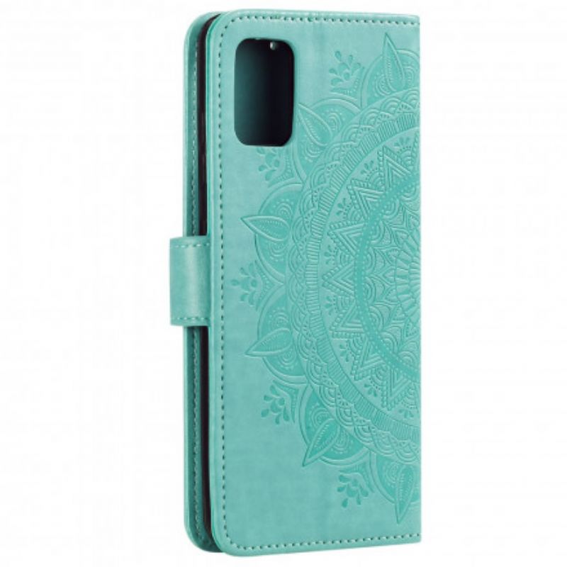 Leren Hoesje Voor Oppo Reno 6 Pro 5g Mandala Zon
