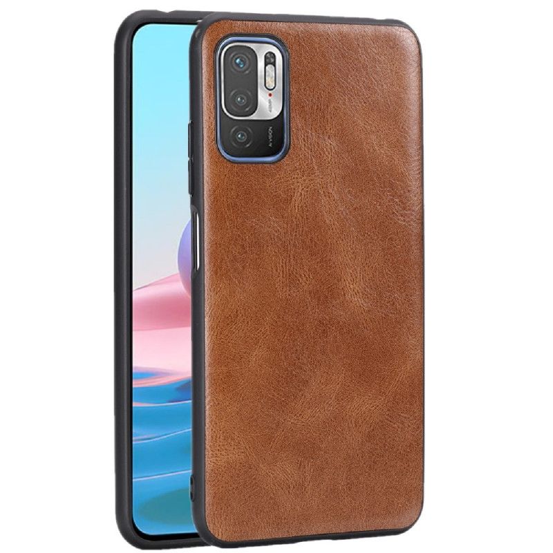 Hoesje voor Xiaomi Redmi Note 10 5G Grijs Zwart Leereffect