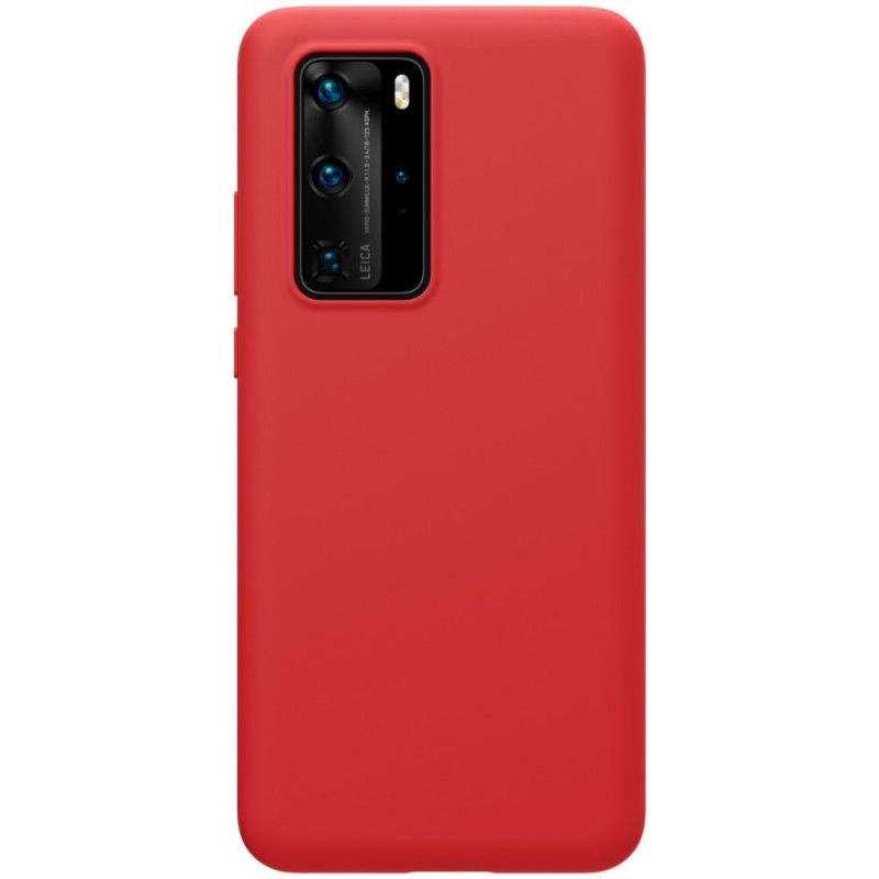 Case Hoesje Huawei P40 Pro Rood Zwart Telefoonhoesje Serie Nillkin Flex Pure