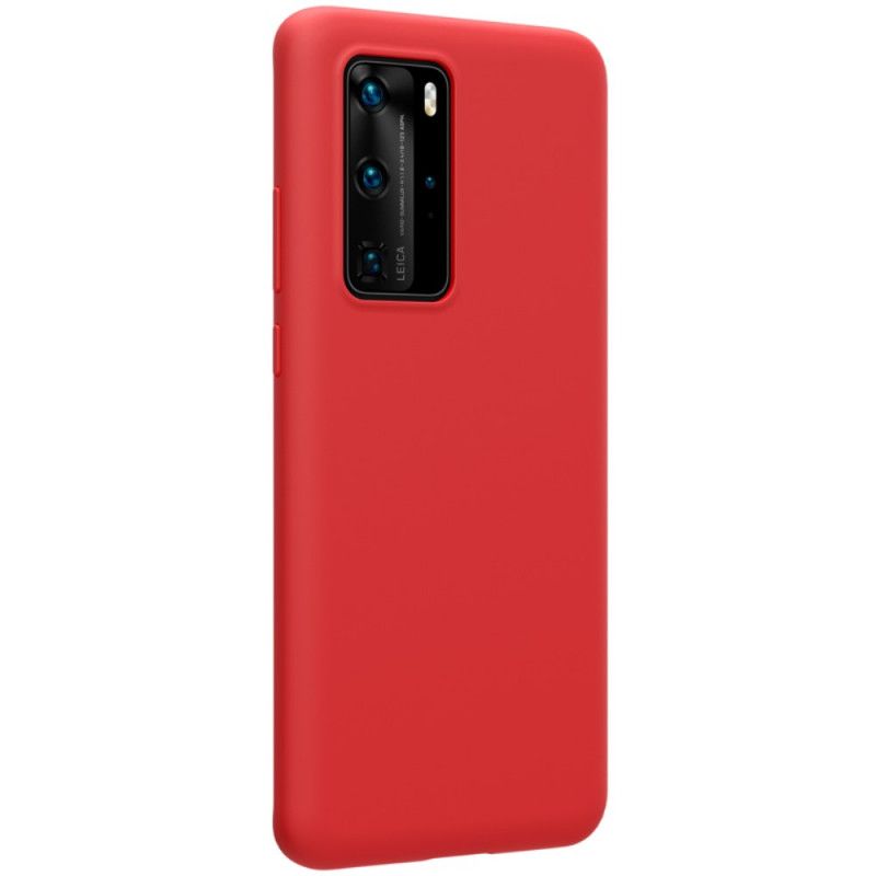 Case Hoesje Huawei P40 Pro Rood Zwart Telefoonhoesje Serie Nillkin Flex Pure