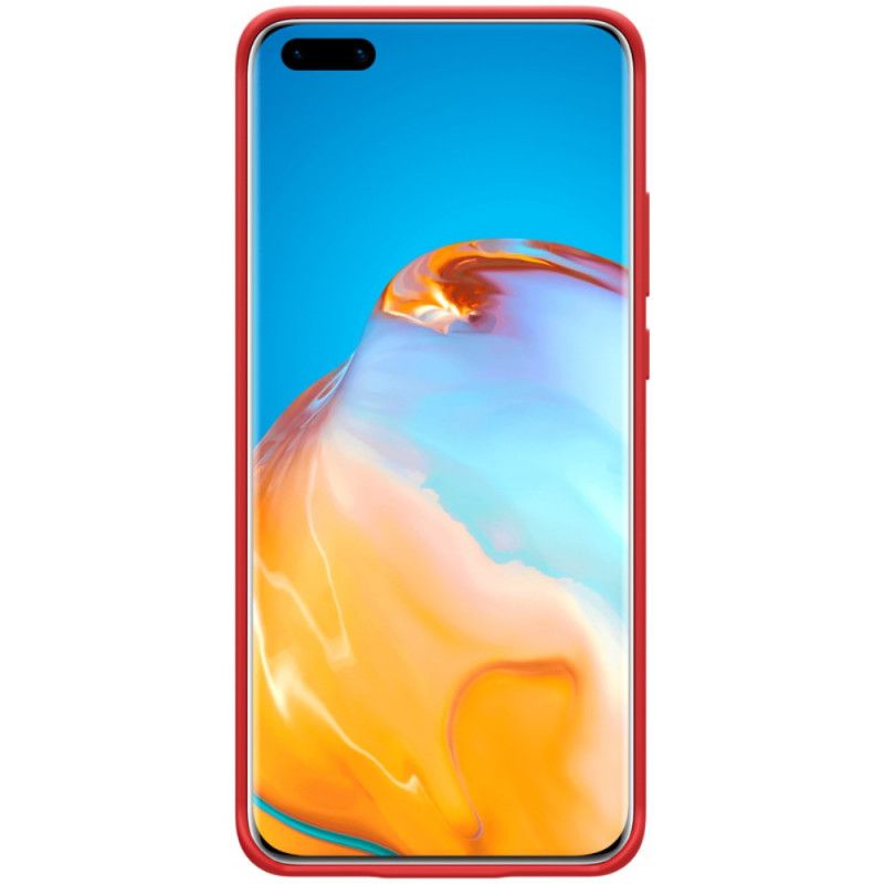 Case Hoesje Huawei P40 Pro Rood Zwart Telefoonhoesje Serie Nillkin Flex Pure