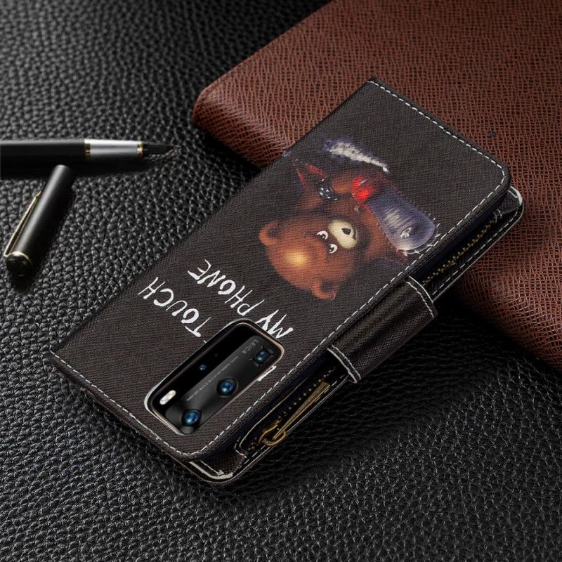 Cover Folio-hoesje Huawei P40 Pro Telefoonhoesje Zak Met Ritssluiting