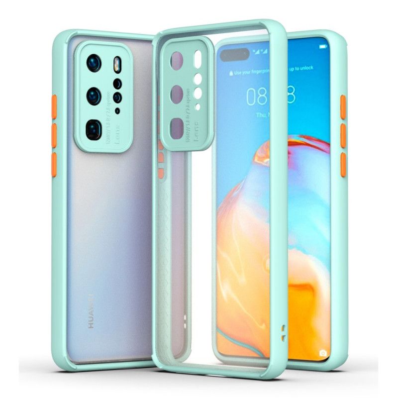 Cover Hoesje Huawei P40 Pro Rood Zwart Telefoonhoesje Transparant Gekleurde Omtrek