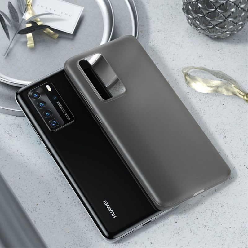 Cover Hoesje Huawei P40 Pro Wit Zwart Telefoonhoesje Dunne Matte Textuur Benks