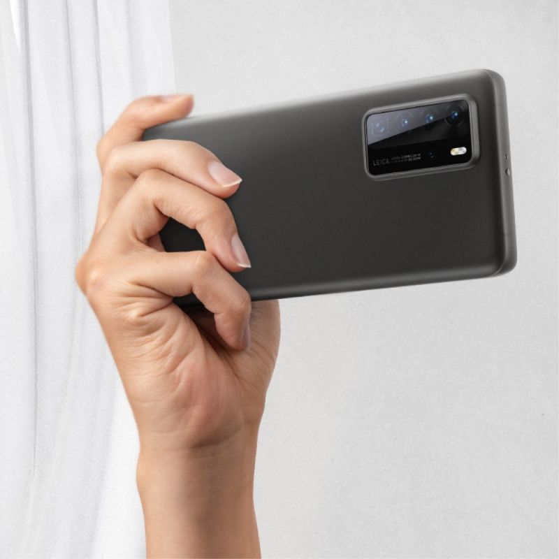 Cover Hoesje Huawei P40 Pro Wit Zwart Telefoonhoesje Dunne Matte Textuur Benks
