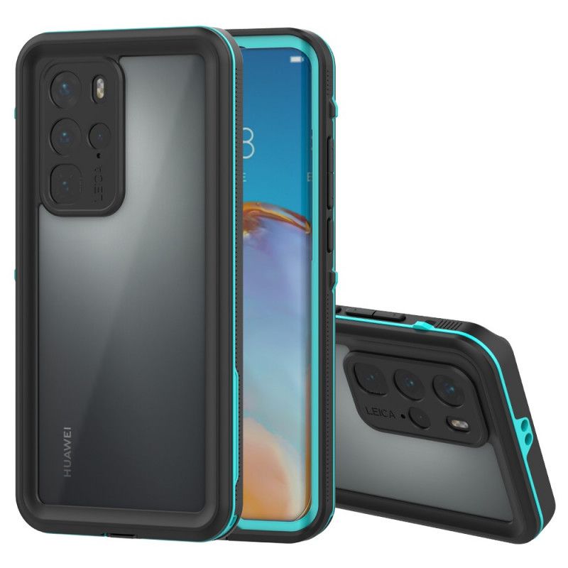 Hoesje Huawei P40 Pro Donkerblauw Zwart Waterdichte Shellbox