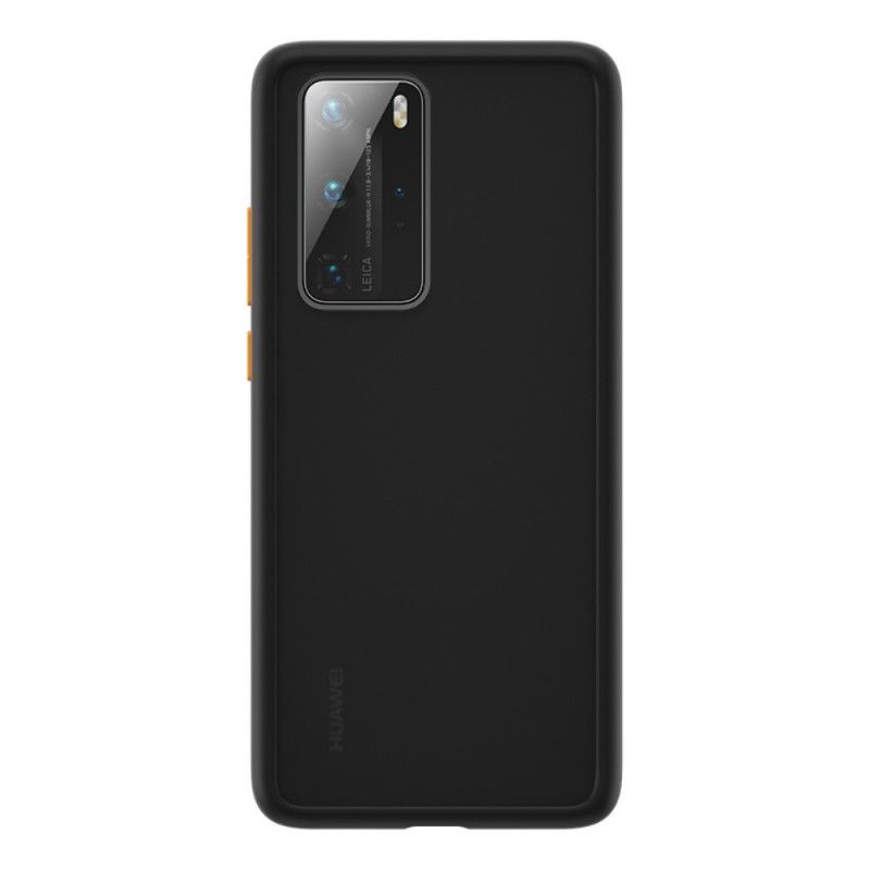 Hoesje Huawei P40 Pro Grijs Zwart Transparant Gekleurde Omtrekbenen