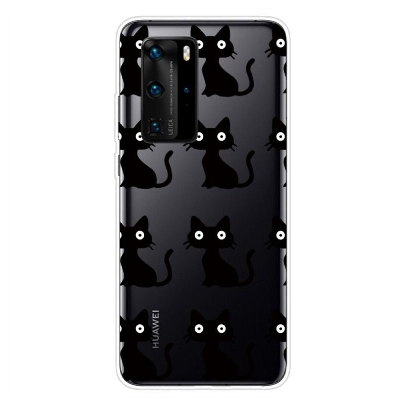 Hoesje Huawei P40 Pro Meerdere Zwarte Katten