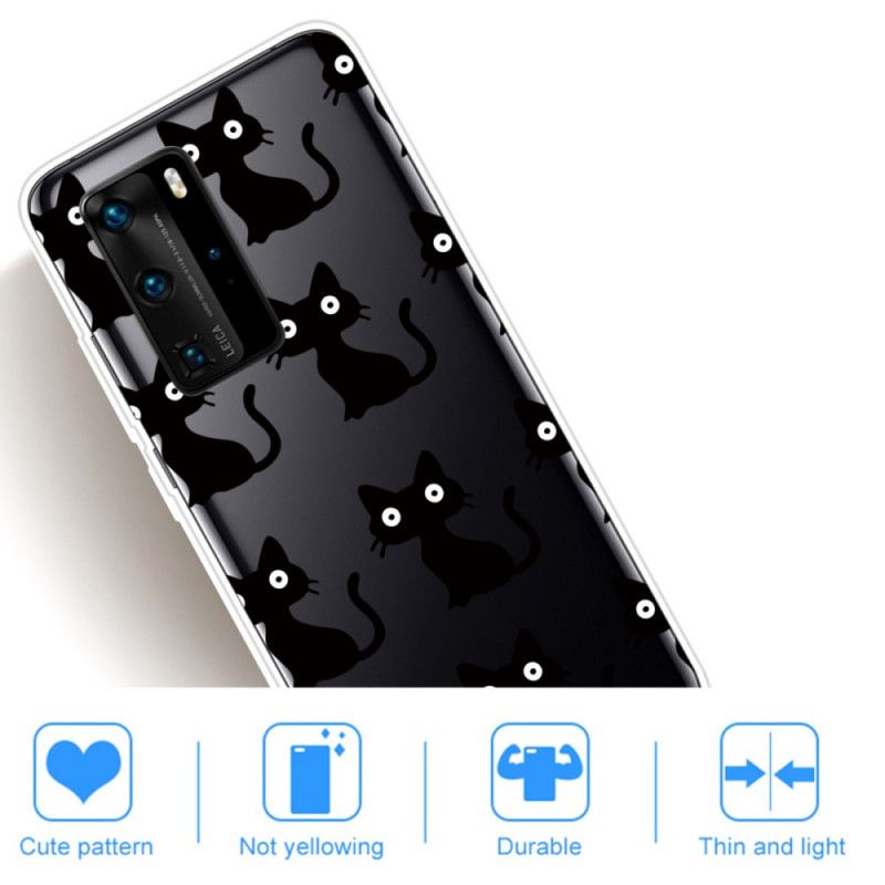 Hoesje Huawei P40 Pro Meerdere Zwarte Katten