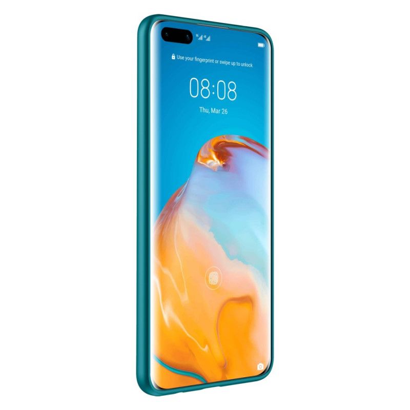 Hoesje Huawei P40 Pro Oranje Zwart Kleur Leerstijl
