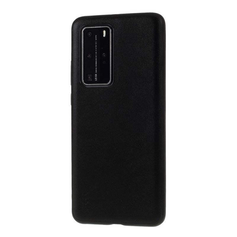Hoesje Huawei P40 Pro Oranje Zwart X-Niveau Leerstijl