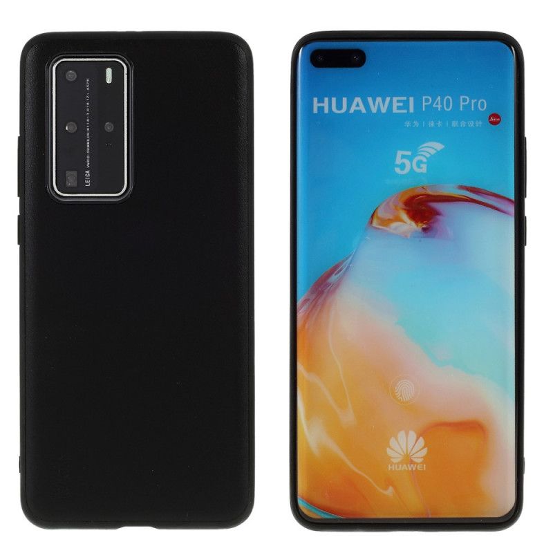 Hoesje Huawei P40 Pro Oranje Zwart X-Niveau Leerstijl