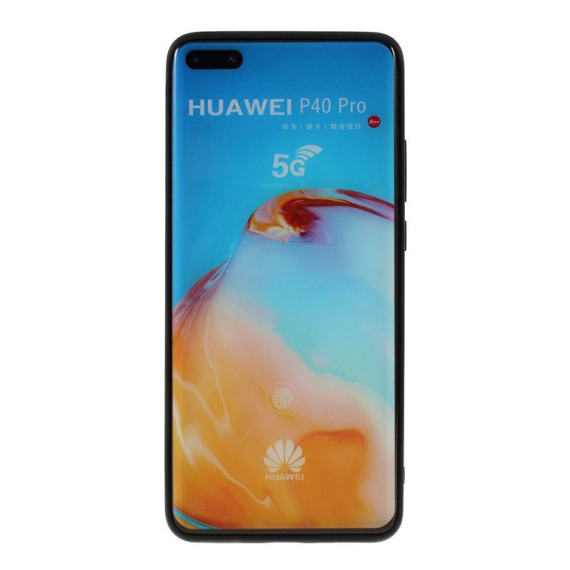 Hoesje Huawei P40 Pro Oranje Zwart X-Niveau Leerstijl