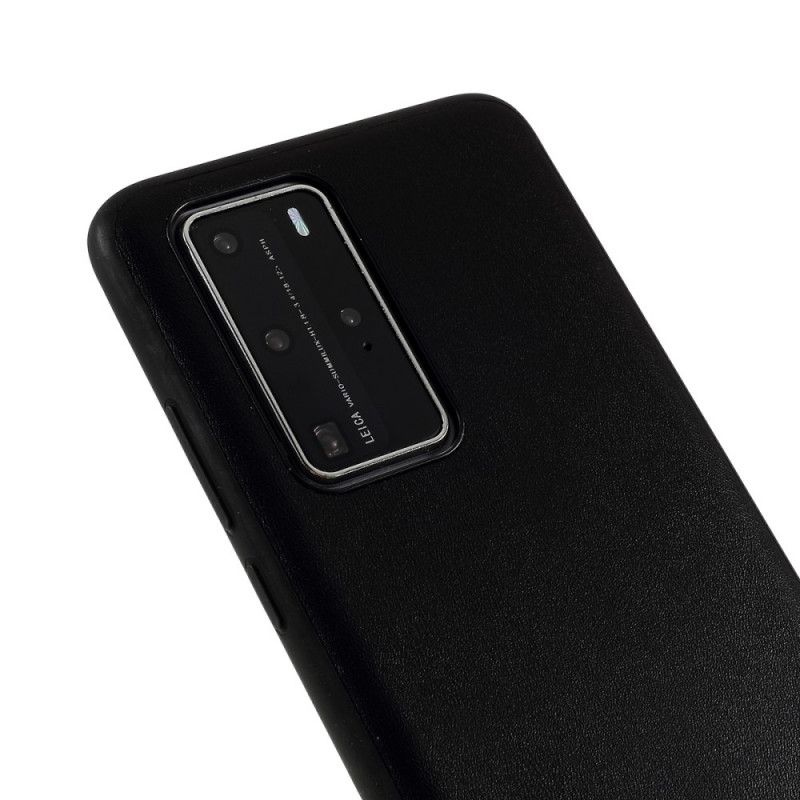 Hoesje Huawei P40 Pro Oranje Zwart X-Niveau Leerstijl