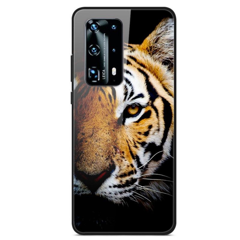 Hoesje Huawei P40 Pro Realistisch Tijger Gehard Glas