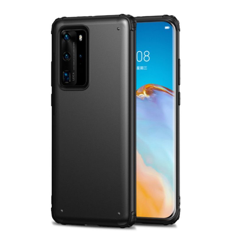Hoesje Huawei P40 Pro Rood Zwart Frosted Hybride
